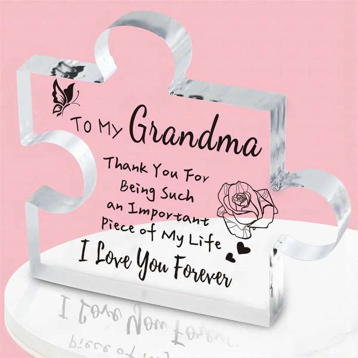 Carved Acrylic Puzzle Piece Plaque Grandma Gift - Home Decor from Dear Cece - Just £12.99! Shop now at Dear Cece