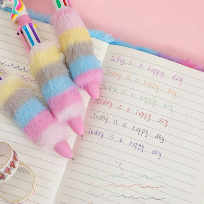 2PCS 6 Colour Fluffy Unicorn Ball-point Pen - Pens from Dear Cece - Just £7.99! Shop now at Dear Cece