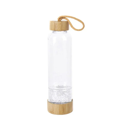 Natural Crystal Infused Bamboo Glass Water Bottle