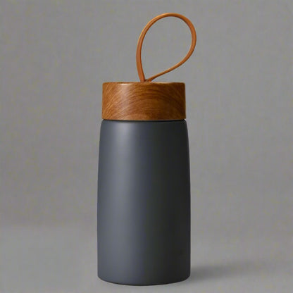 grey thermal travel mug