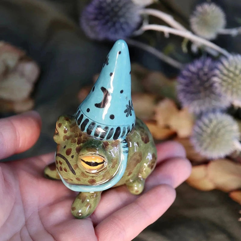 blue Cute Frog Resin Garden Statue