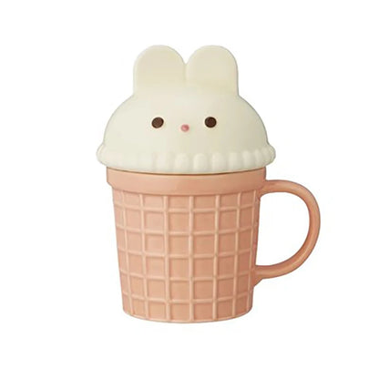 Cute Animal Waffle Mug with Lid - Cat Bunny Bear - Mugs from Dear Cece - Just £19.99! Shop now at Dear Cece