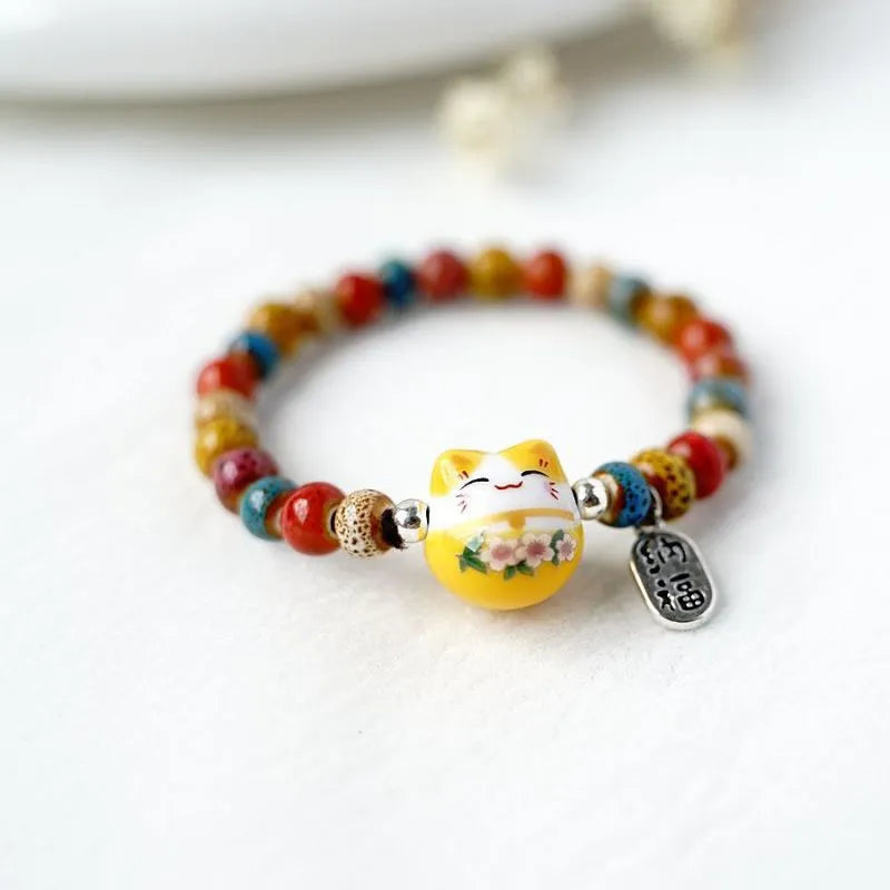Chinese New Year Lucky Cat Beaded Bracelet - Bracelets from Dear Cece - Just £6.99! Shop now at Dear Cece