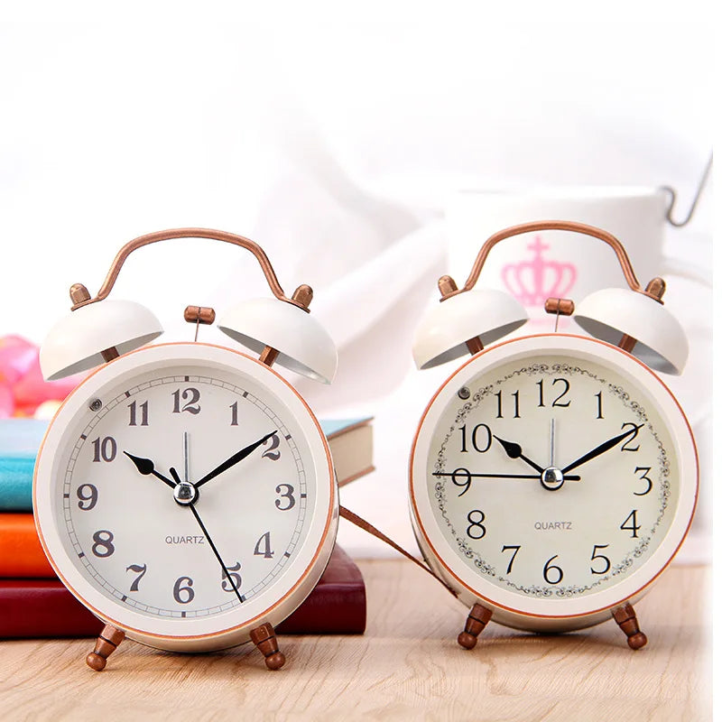 White Twin Bell Bedside Alarm Clock - Clocks from Dear Cece - Just £22.99! Shop now at Dear Cece