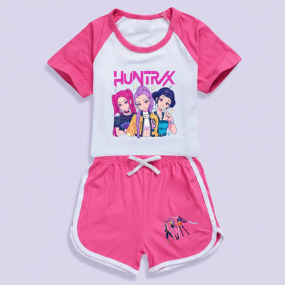 KPop Demon Hunters T-shirt + Sport Shorts 2pcs Set