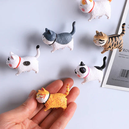 3D Cat Fridge Magnet on fridge