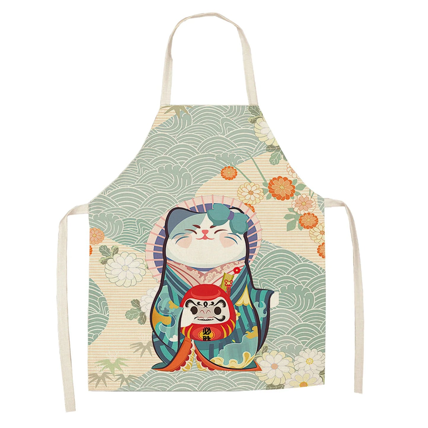 Japanese Lucky Cat Sushi Apron - Apron from Dear Cece - Just £16.99! Shop now at Dear Cece