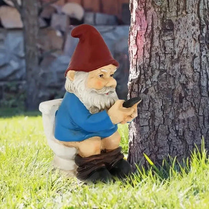 Pooping Naughty Garden Gnome - Outdoor Decorations from Dear Cece - Just £22.99! Shop now at Dear Cece