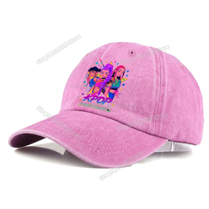 KPop Demon Hunters Retro Washed Baseball Cap