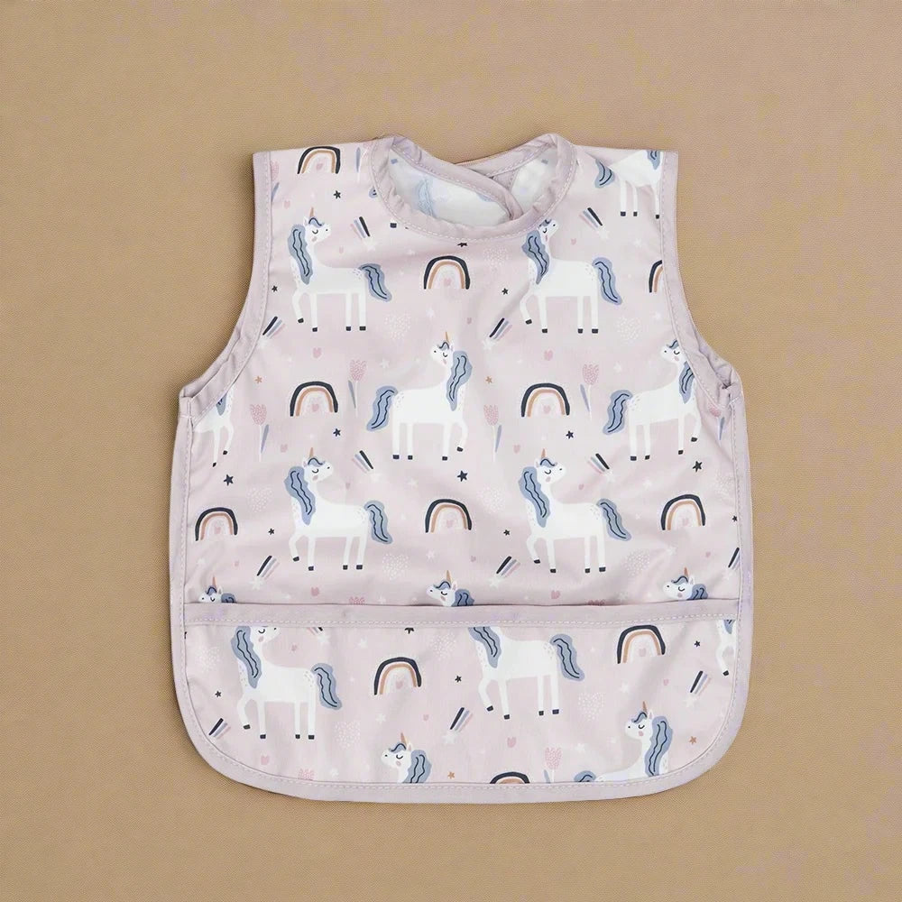 Recycled Fabric Baby Weaning Bib Unicorn