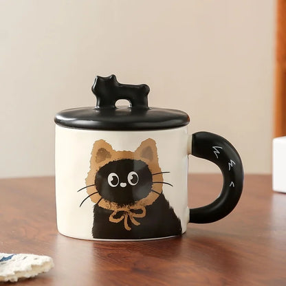 Cute Black Cat Mug with Lid - Mugs from Dear Cece - Just £15.99! Shop now at Dear Cece