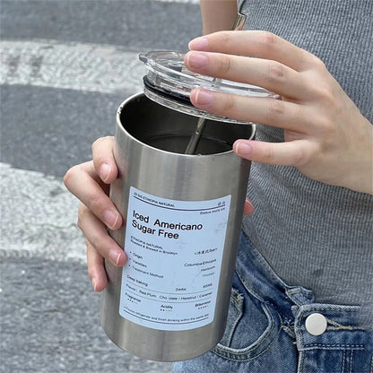 Stainless Steel Iced Americano Coffee Travel Cup - Travel Cup from Dear Cece - Just £15.99! Shop now at Dear Cece