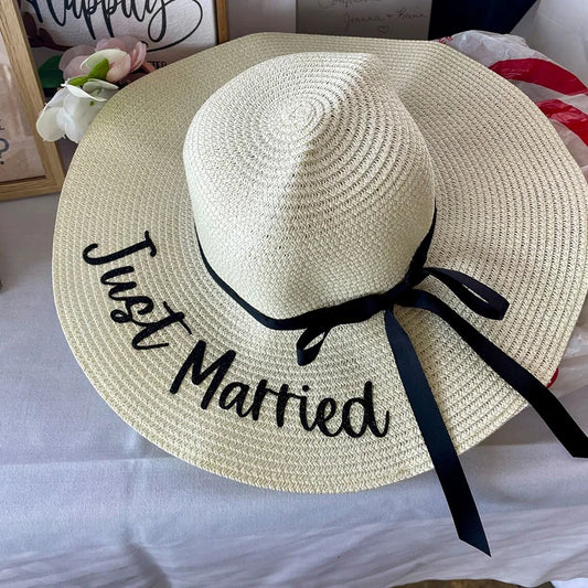 Just Married Floppy Sun Hat - hats from Dear Cece - Just £21.99! Shop now at Dear Cece