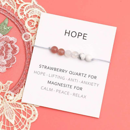 Hope Natural Healing Strawberry Quartz Bracelet - Jewellery from Dear Cece - Just £8.99! Shop now at Dear Cece