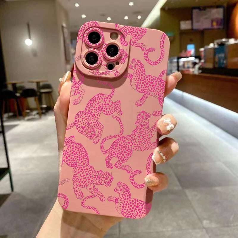 Pink Leopard Print Pattern iPhone Case