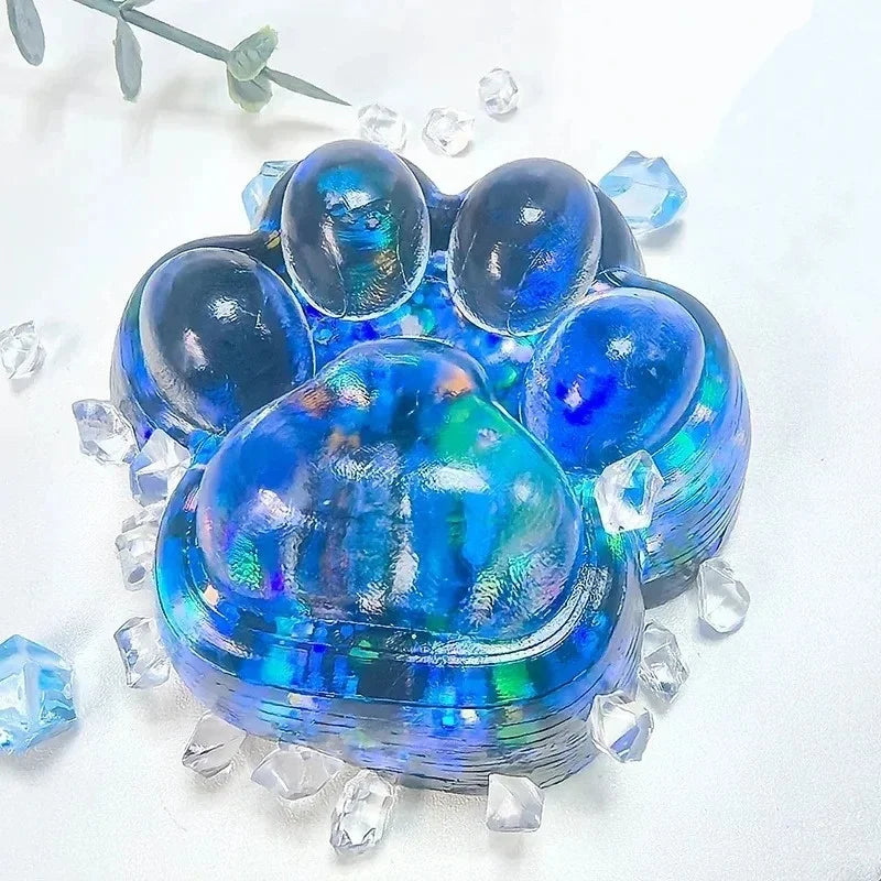 Dark blue Taba Squishy Cat Paw Kawaii Sticky Sensory Fidget Toy