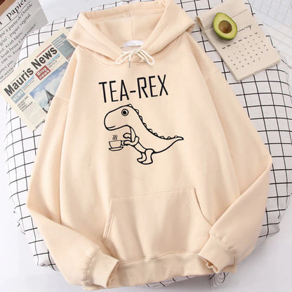 Tea Rex Dinosaur Print Hoodie - Hoodies from Dear Cece - Just £24.99! Shop now at Dear Cece