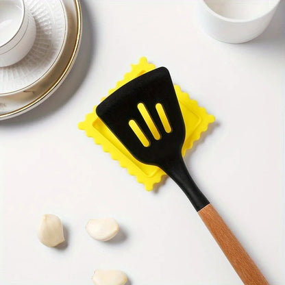 Ravioli Wooden Spoon Rest Silicone Mat