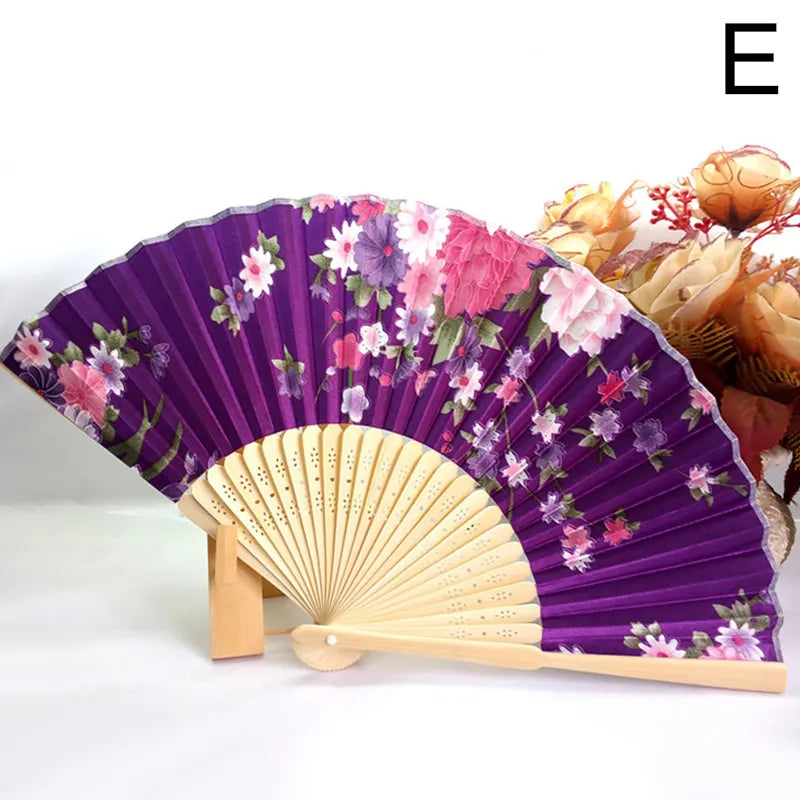 Vintage Chinese Silk Folding Bamboo Fan - Fan from Dear Cece - Just £9.99! Shop now at Dear Cece