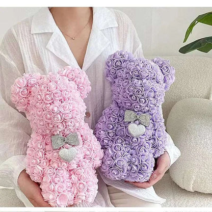 Forever Flower Artificial Rose Bear - Artificial Flowers from Dear Cece - Just £19.99! Shop now at Dear Cece