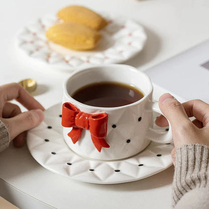 Quilted Bowtie Ceramic Coffee Mug - Mugs from Dear Cece - Just £19.99! Shop now at Dear Cece