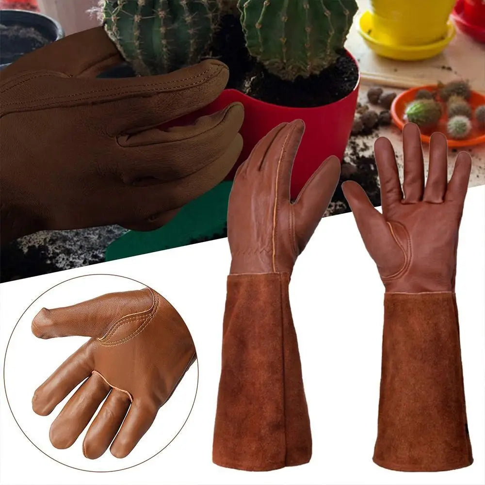Long Leather Gardening Safety Gloves - Gloves from Dear Cece - Just £21.99! Shop now at Dear Cece