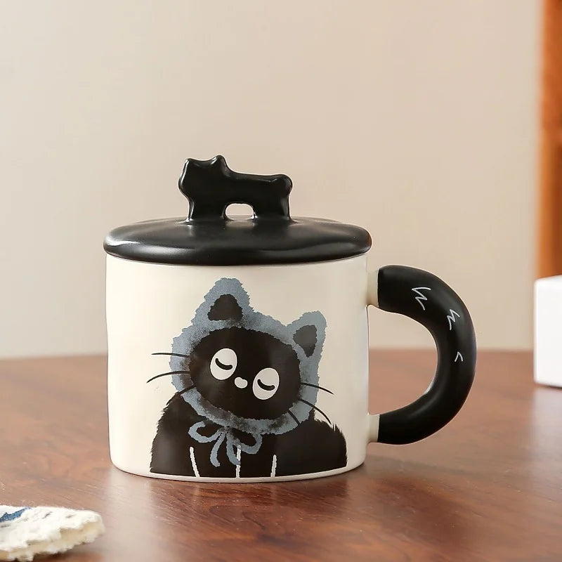 Cute Black Cat Mug with Lid - Mugs from Dear Cece - Just £15.99! Shop now at Dear Cece