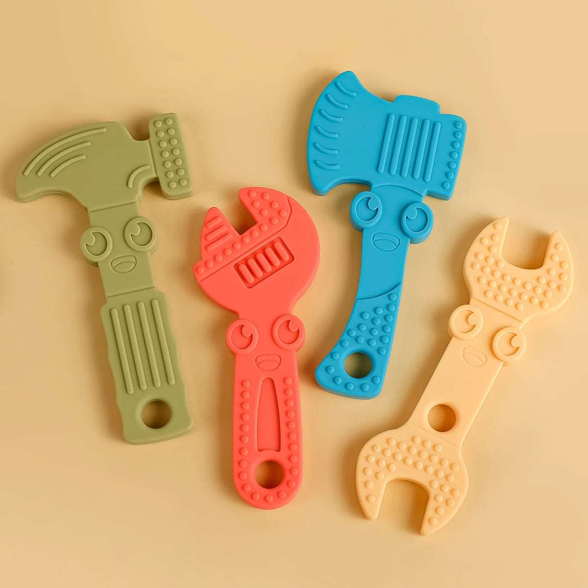 Set 2 BPA Free Baby Silicone Toolbox Teething Toys