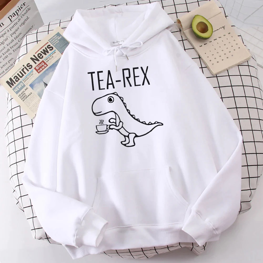 Tea Rex Dinosaur Print Hoodie - Hoodies from Dear Cece - Just £24.99! Shop now at Dear Cece