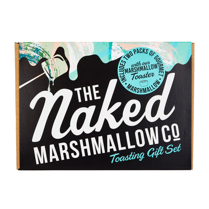 The Naked Marshmallow Co. toasting gift set packaging on a white background