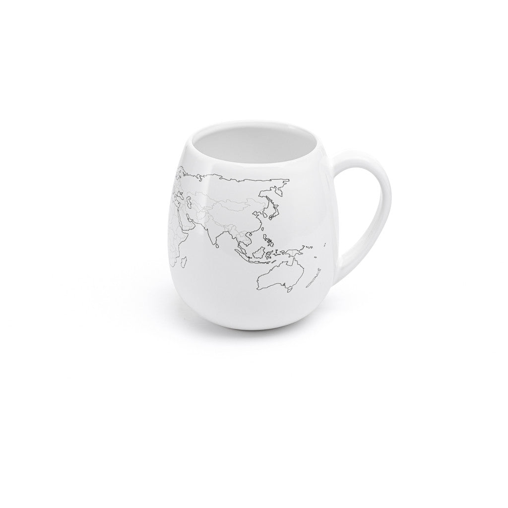 World Map Colour In Mug With Ceramic Pen