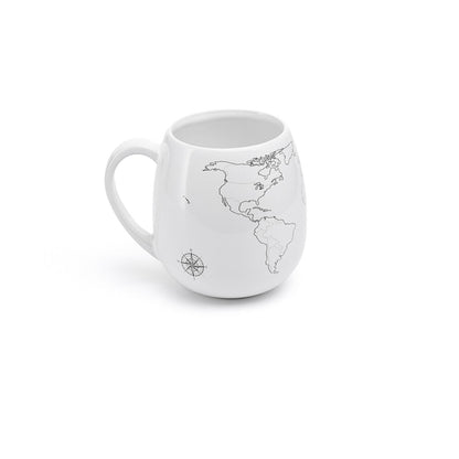 World Map Colour In Mug With Ceramic Pen