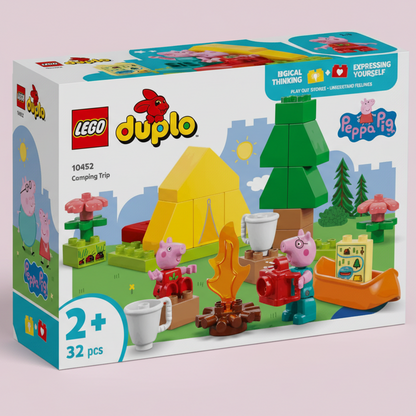LEGO Duplo Peppa Pig Camping Trip set packaging on a white background