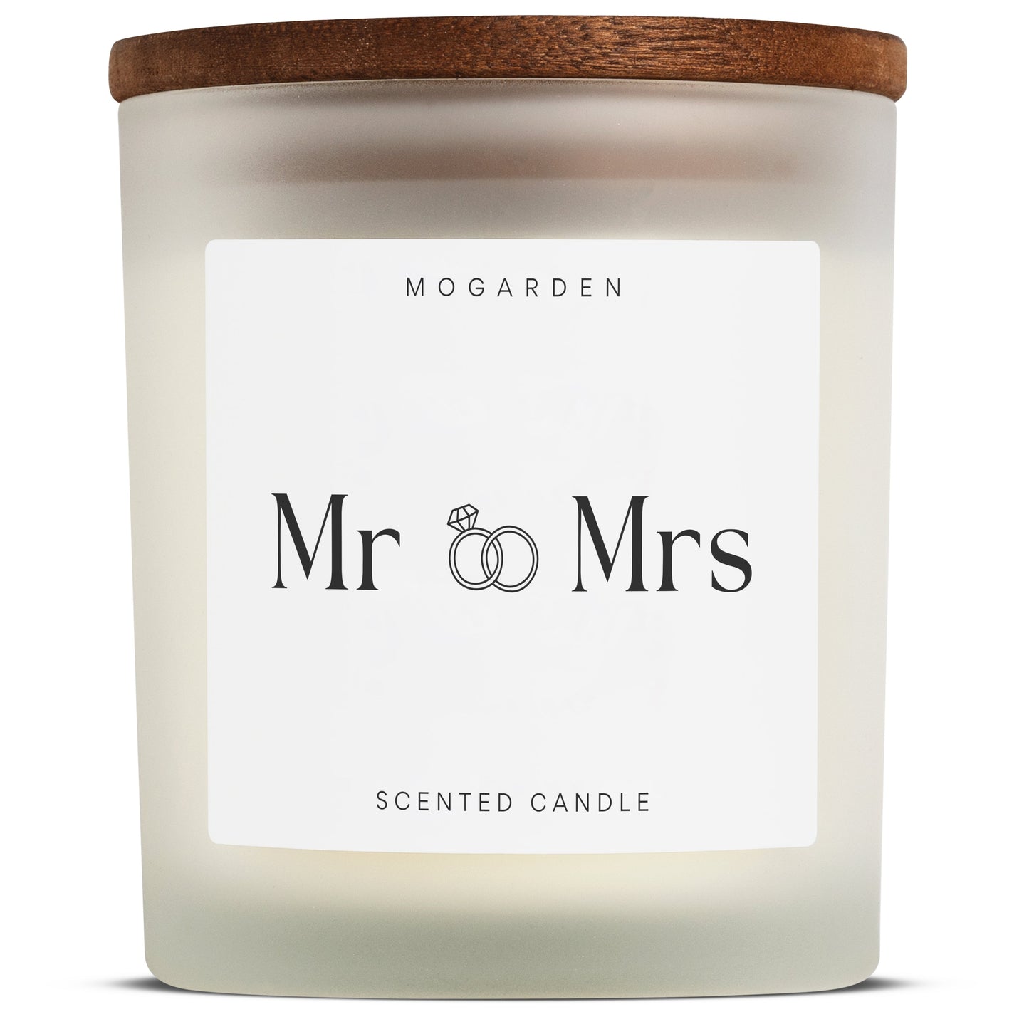 Mogarden Mr and Mrs Gift Candle - Luxury Scented Vanilla Candle Natural Soy 220g