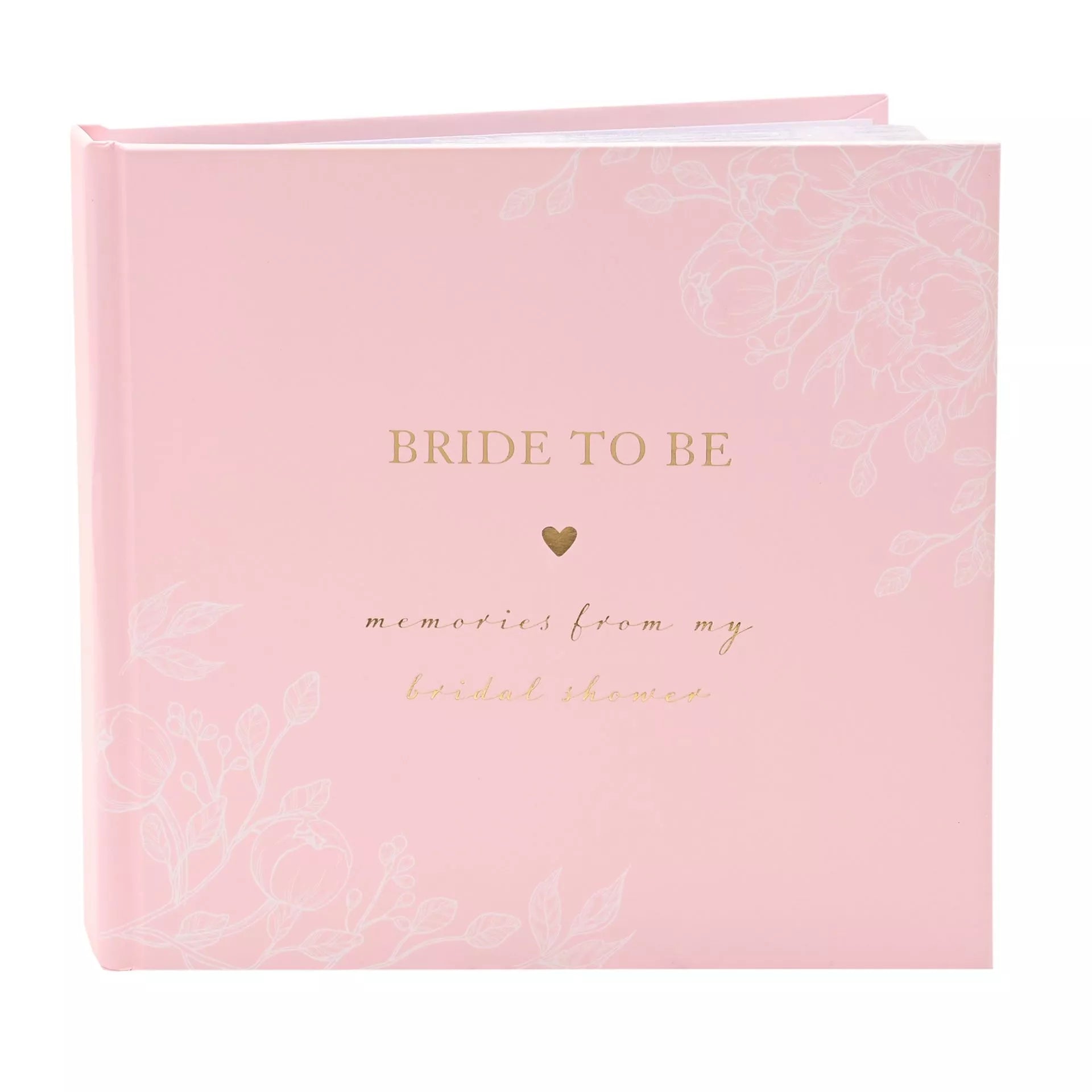 Pink album with 'Bride to Be' text on a white background