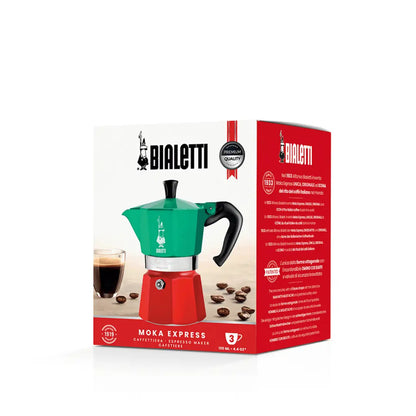 Bialetti Moka Express Tricolore Italia | Italian Stovetop Espresso Coffee Maker