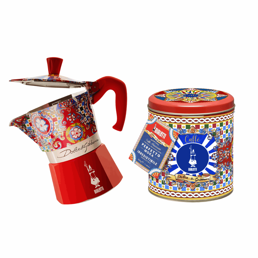 Bialetti X Dolce & Gabbana Sicilian Cart Gift Set (Moka 3 Cup and Coffee)