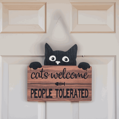 Cats Welcome People Tolerated Hanging Wall Art - Wall Art from Dear Cece - Just £12.99! Shop now at Dear Cece