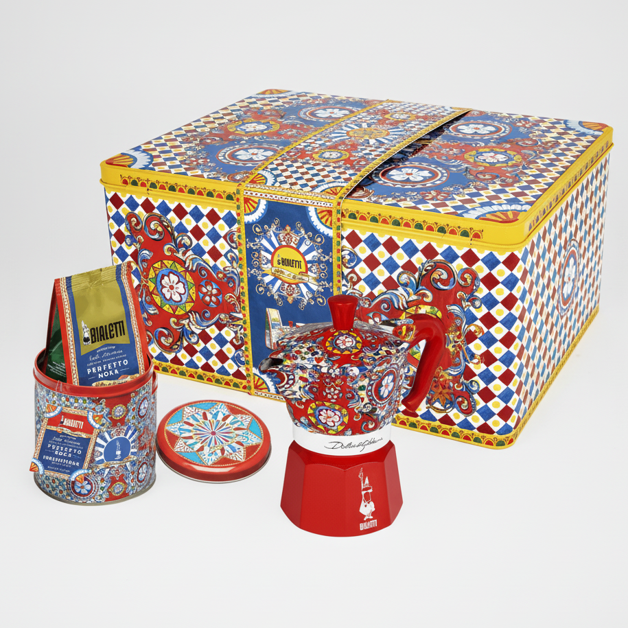 Bialetti X Dolce & Gabbana Sicilian Cart Gift Set (Moka 3 Cup and Coffee)