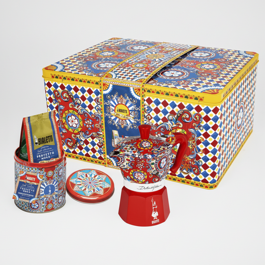 Bialetti X Dolce & Gabbana Sicilian Cart Gift Set (Moka 3 Cup and Coffee)