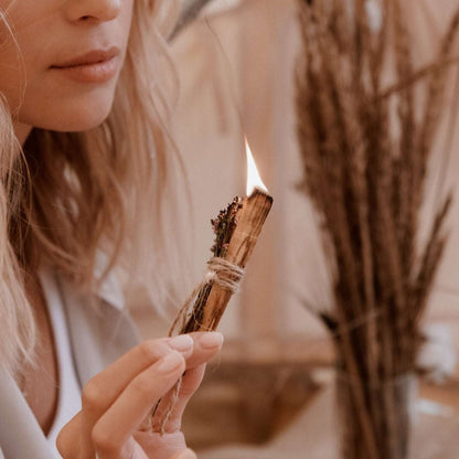 woman burning sage