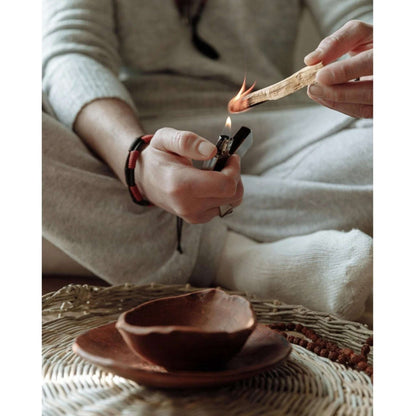 woman burning sage