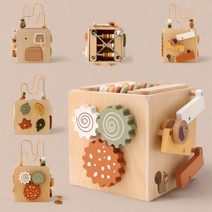 Wooden Multifunctional Five-in-one Baby Toy (Montessori)