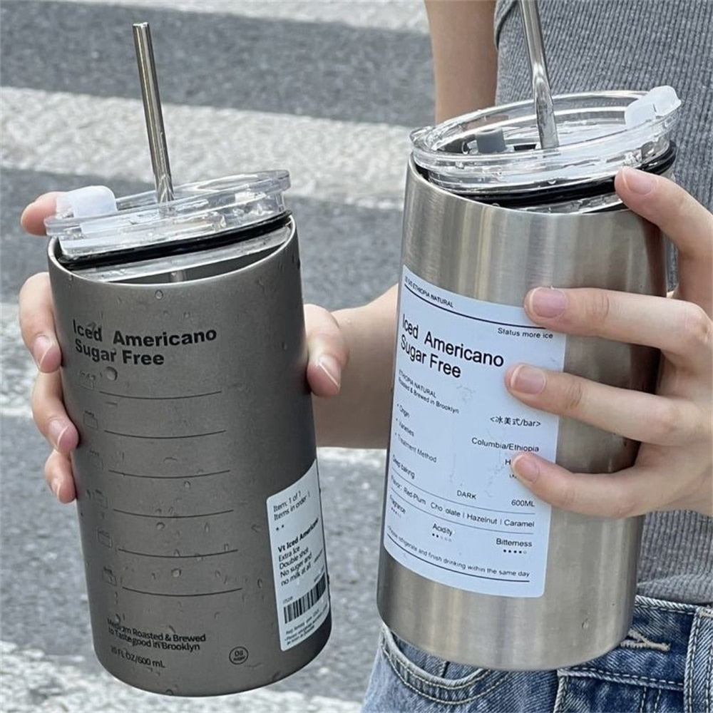 Stainless Steel Iced Americano Coffee Travel Cup - Travel Cup from Dear Cece - Just £15.99! Shop now at Dear Cece