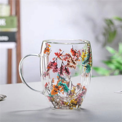 Dried Flower Glass Mug