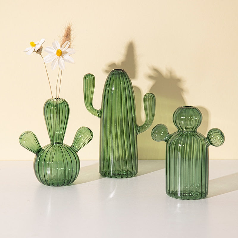Hand Blown Cactus Glass Vase