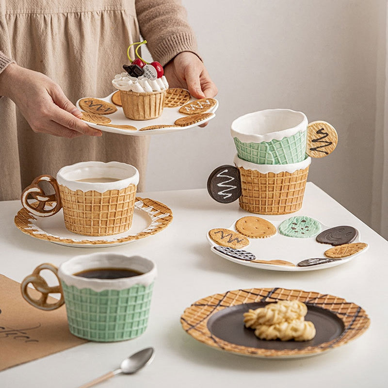 Stroopwafel Porcelain Coffee Cups and Saucers - Mugs from Dear Cece - Just £22.99! Shop now at Dear Cece